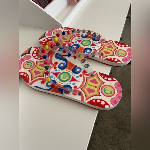 Christian Louboutin Flip Spikes Donna Flat 35 - Picture 3 of 5